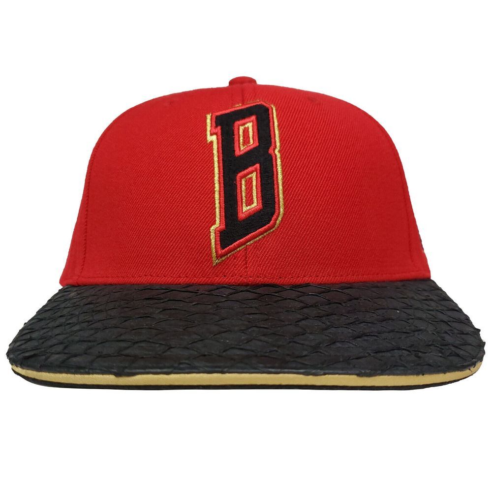 Chicago Bulls Mitchell & Ness NBA Strapback Hat Cap Carp Fish Skin Bill Red New